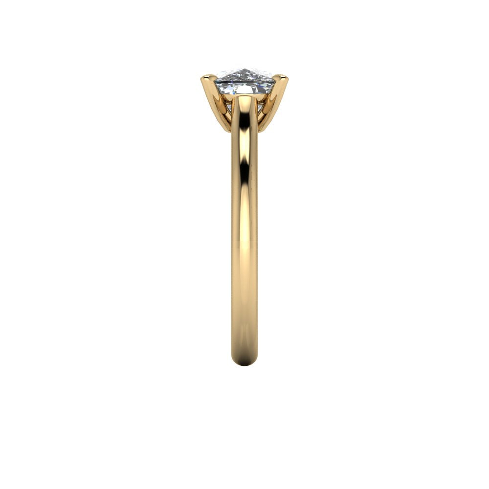 14k Yellow Gold East West 3.06ct Elongated Cushion Lab Diamond Ring