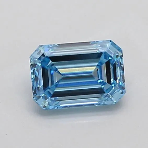 1.51ct Emerald Lab Grown Diamond (Colour Fancy Vivid Blue, Clarity VS2, IGI Certified)