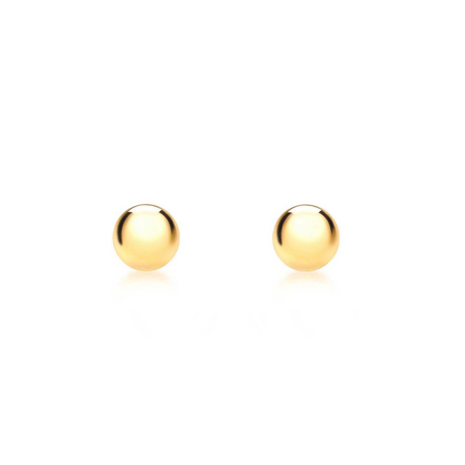9k Yellow Gold 3mm Polished Ball Stud Earrings