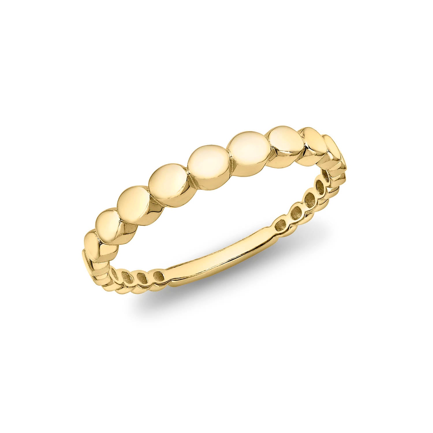 9k Yellow Gold Graduated Circles Stacker Band