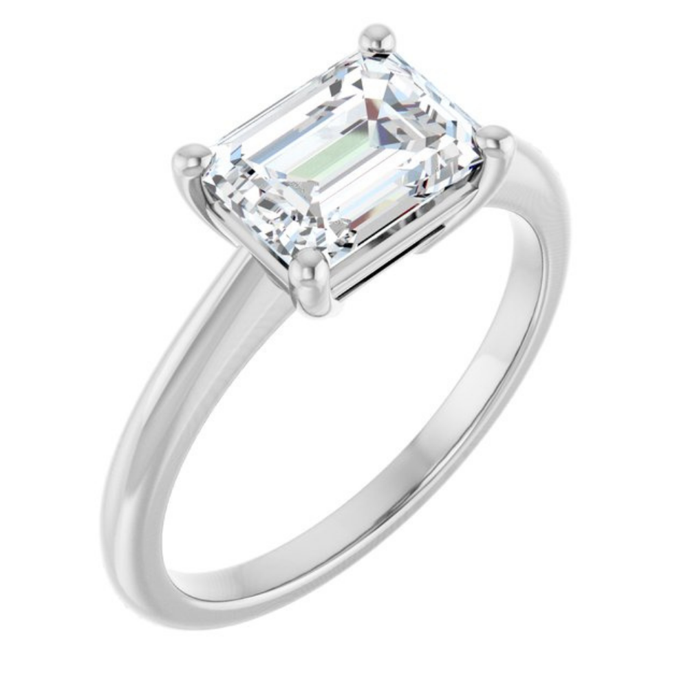 'Celine' East West Emerald Cut Ring