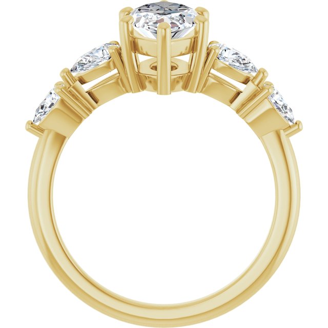 'Odessa' Marquise & Pear Side Stone Ring
