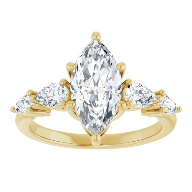 'Odessa' Marquise & Pear Side Stone Ring