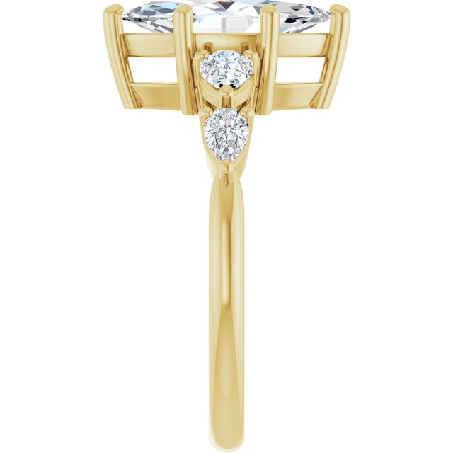 'Odessa' Marquise & Pear Side Stone Ring