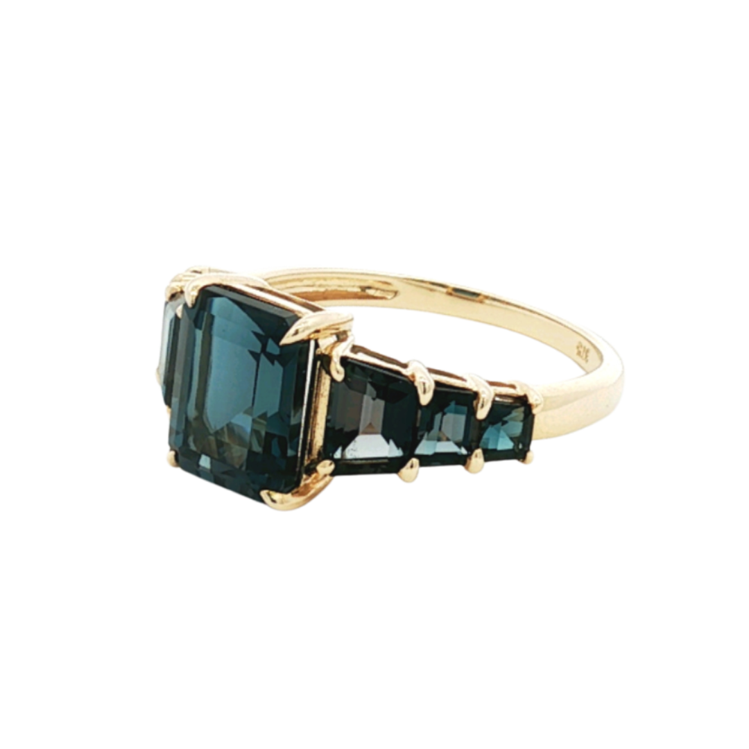 9k Yellow Gold London Blue Topaz Ring