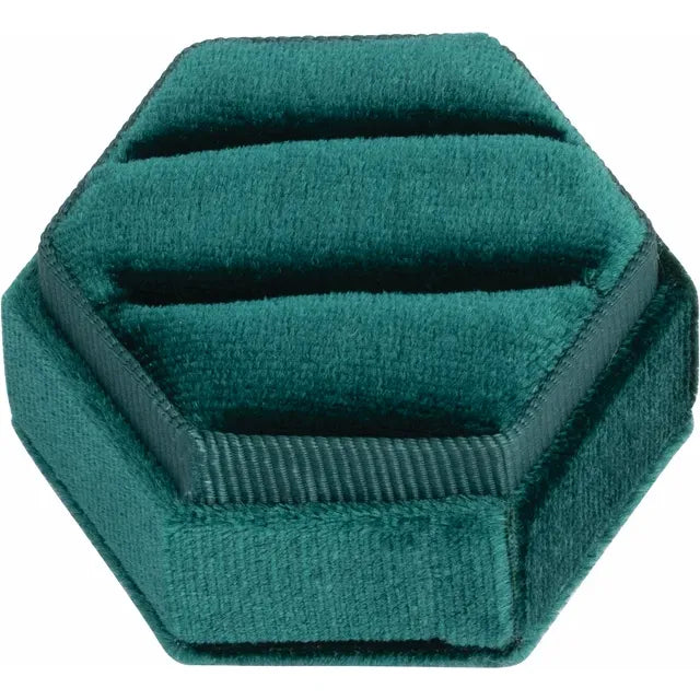 Green Velvet Double Ring Box