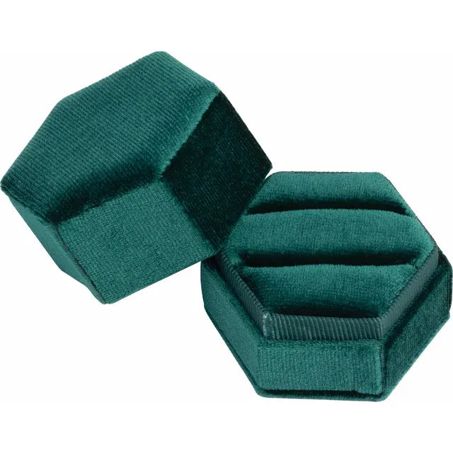 Green Velvet Double Ring Box