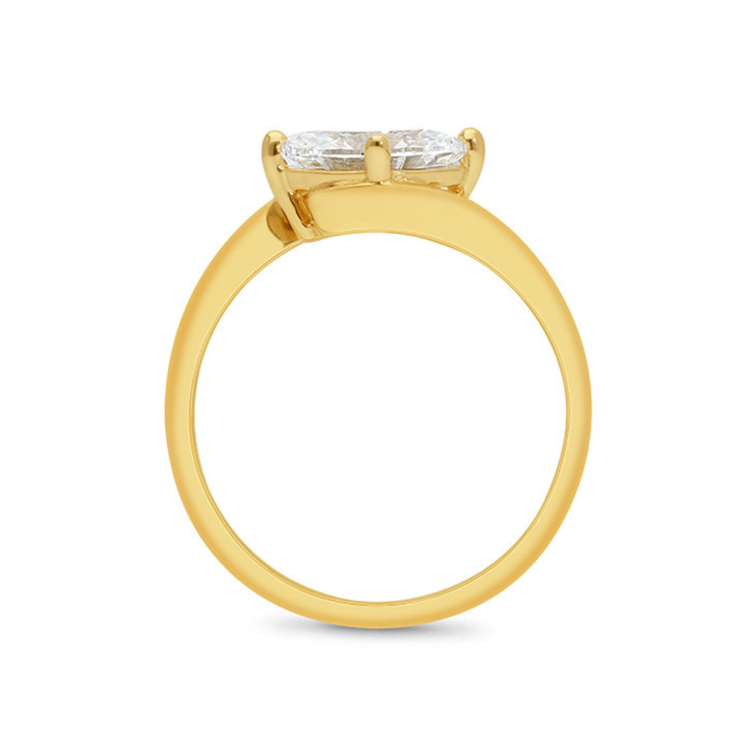 9k Yellow Gold 'Chloe' East West Oval Solitaire