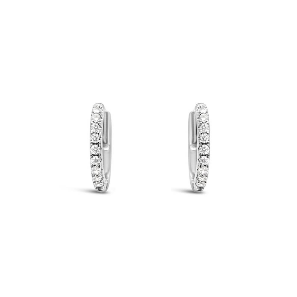 Sterling Silver CZ Huggie Earrings
