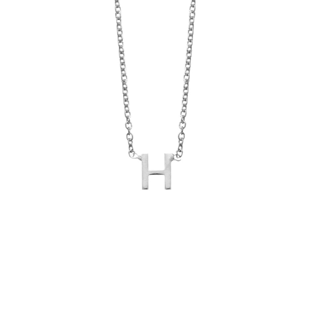 Sterling Silver 'H' Initial Necklace