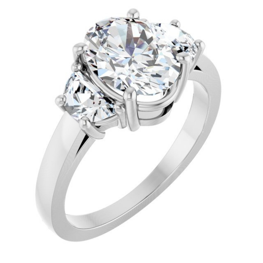 'Luna' Oval & Half Moon Ring