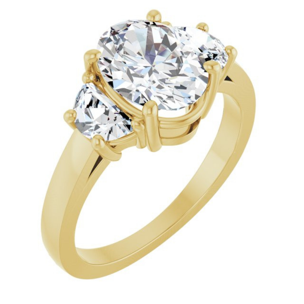 'Luna' Oval & Half Moon Ring