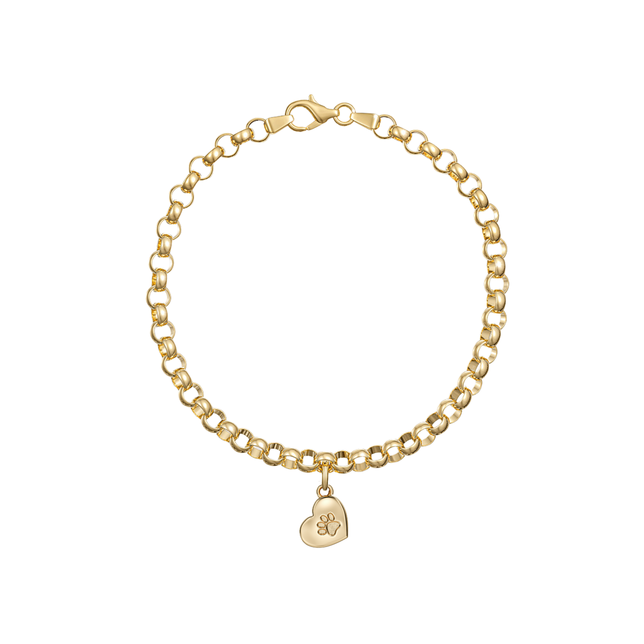 Love in a Jewel Paw Print Heart Charm