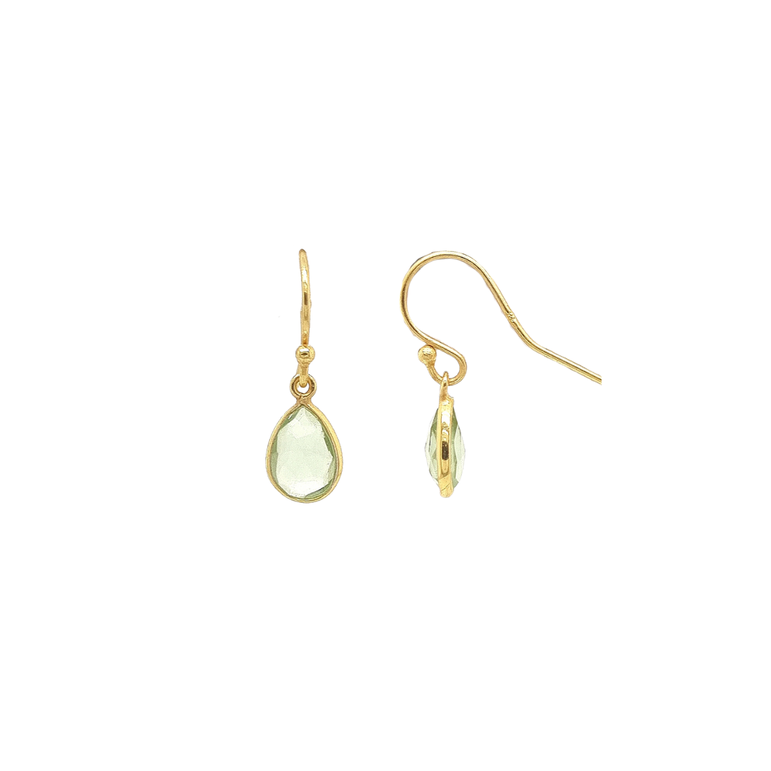 Gold Plated 'Europa' Prasiolite Earrings