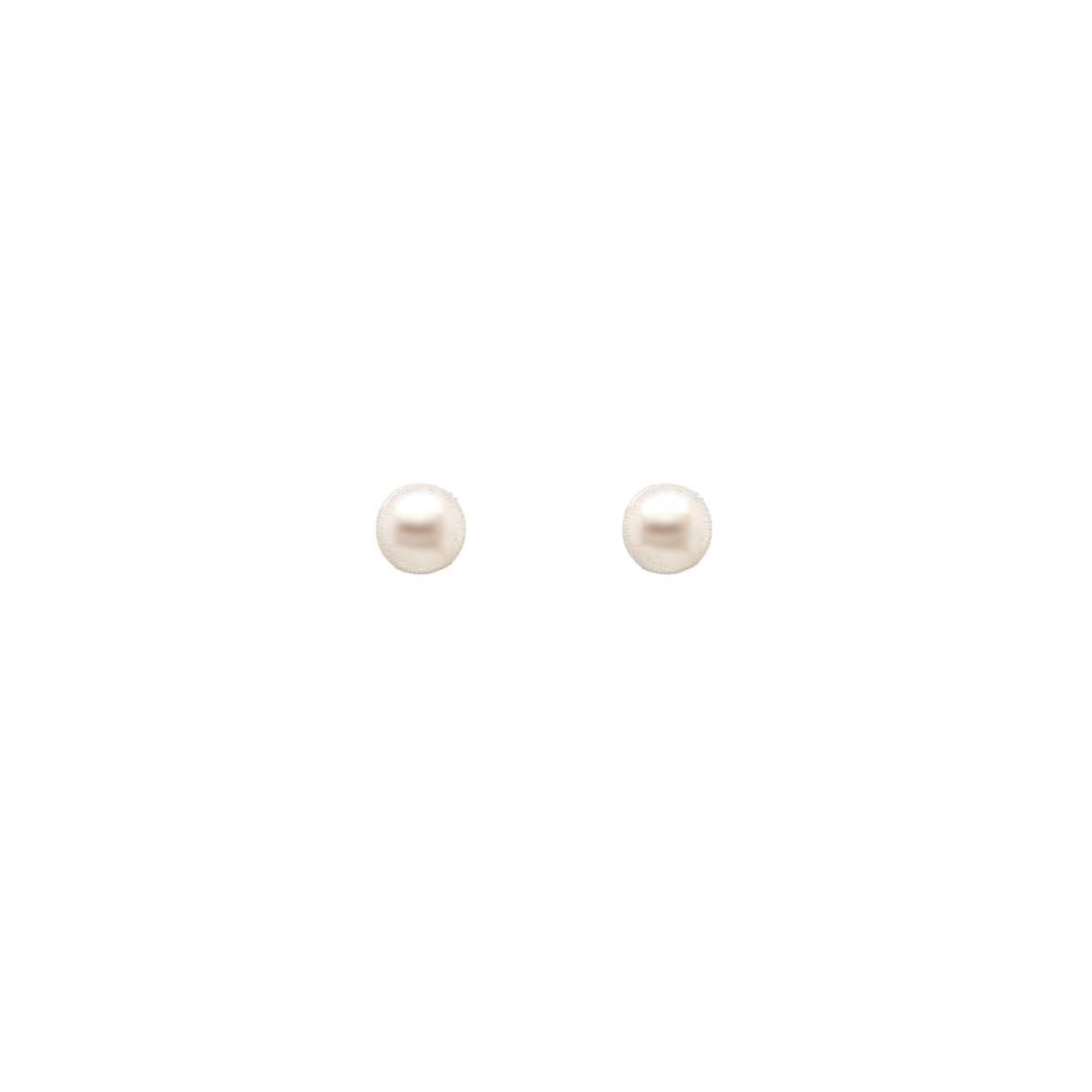 Sterling Silver 'Luna' 8mm Pearl Stud Earrings
