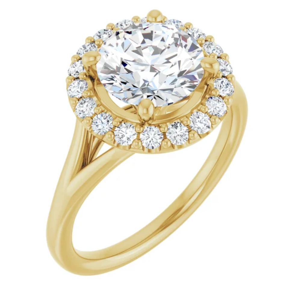 'Elara' Halo Split Shank Ring