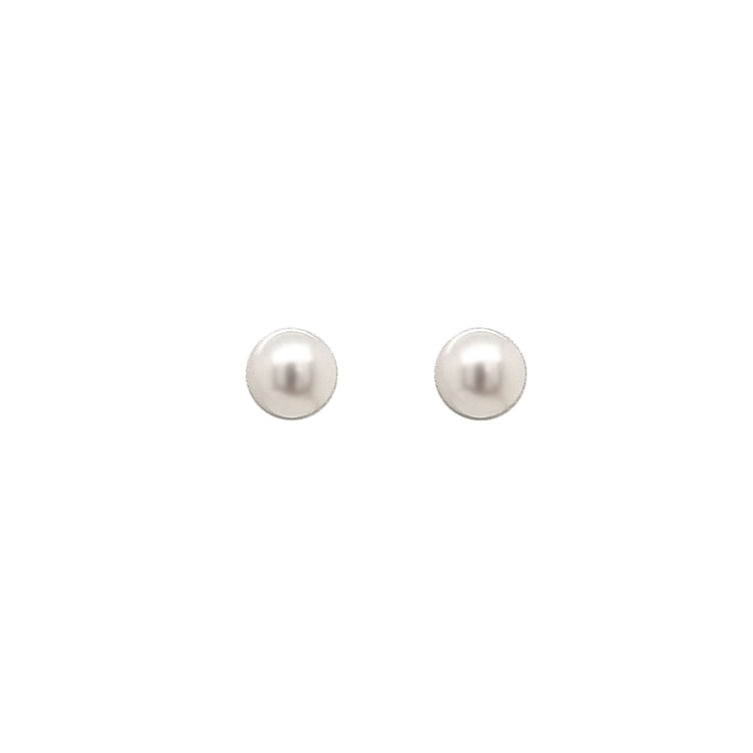Sterling Silver 'Luna' 10mm Pearl Stud Earrings