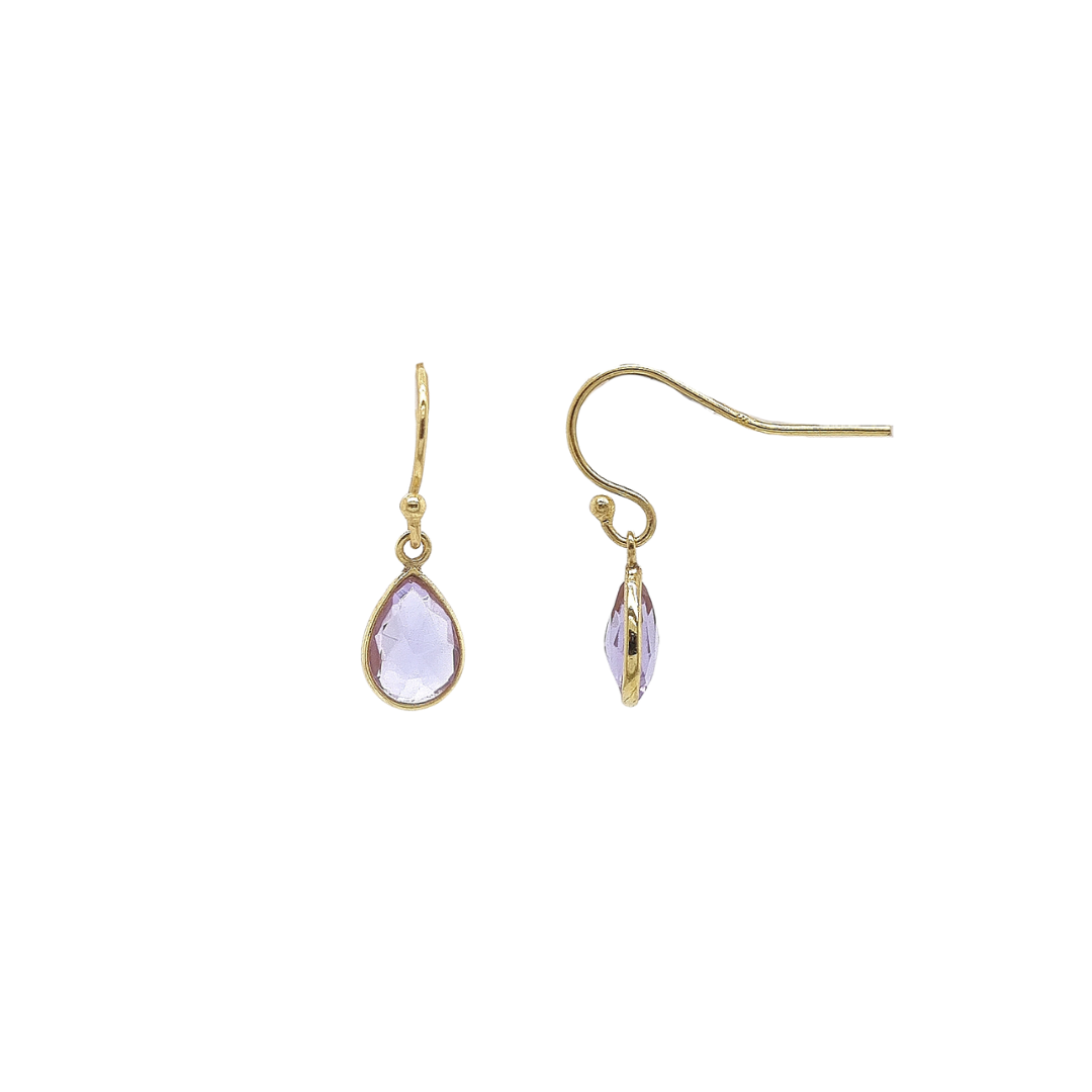 Gold Plated 'Europa' Amethyst Earrings