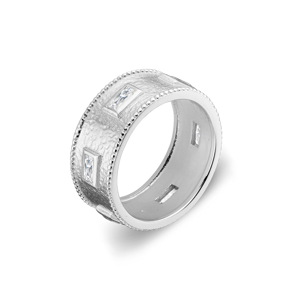 Stirling Silver Byzantine Style Wide Band Ring