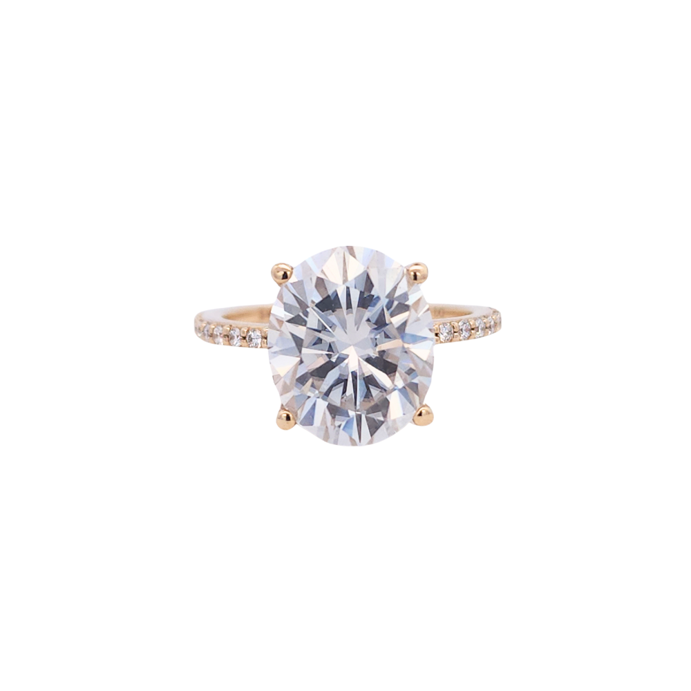 10k Yellow Gold 'Luisa' 5ct Oval Moissanite Ring