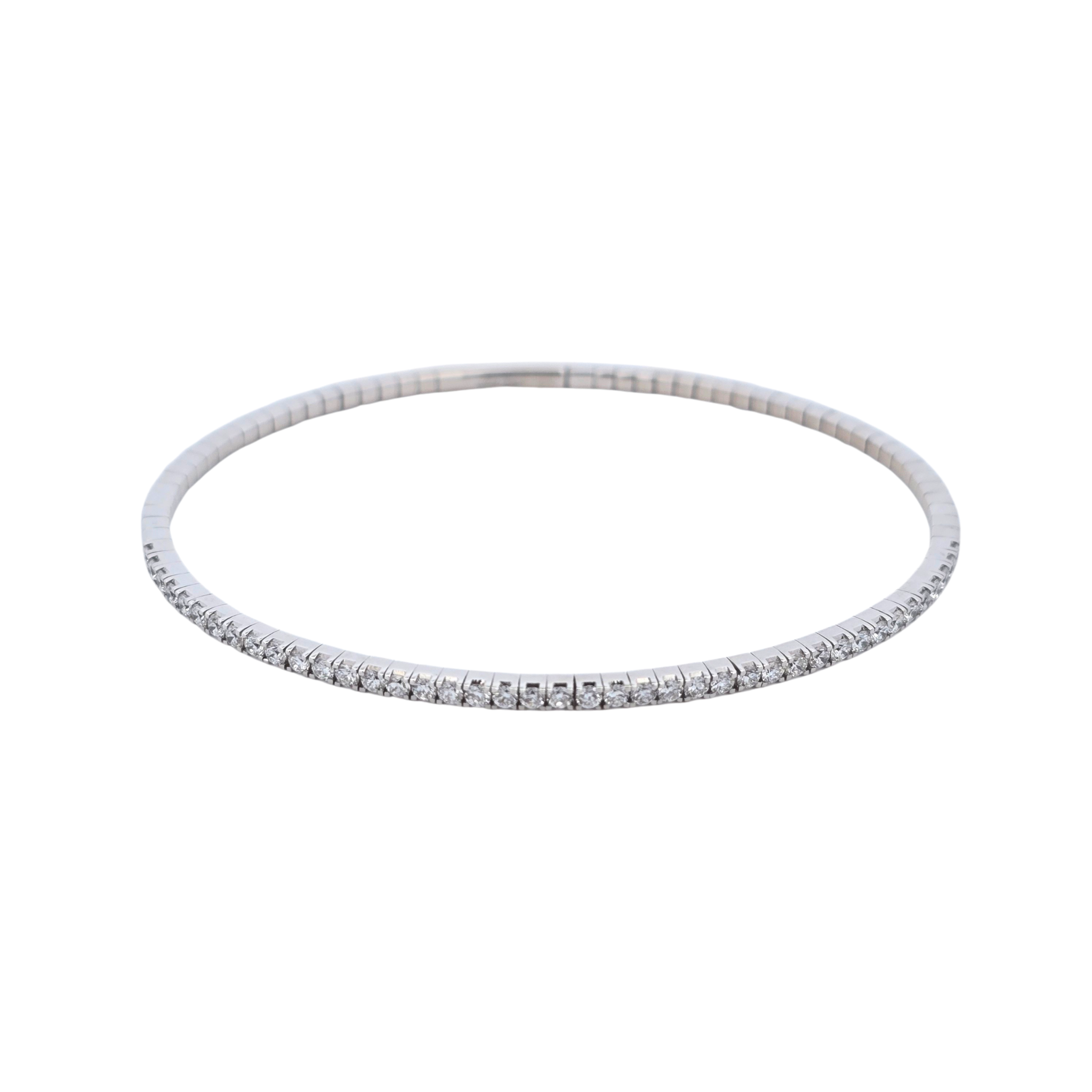 9k White Gold Flexi 1.02ct Lab Diamond Tennis Bangle