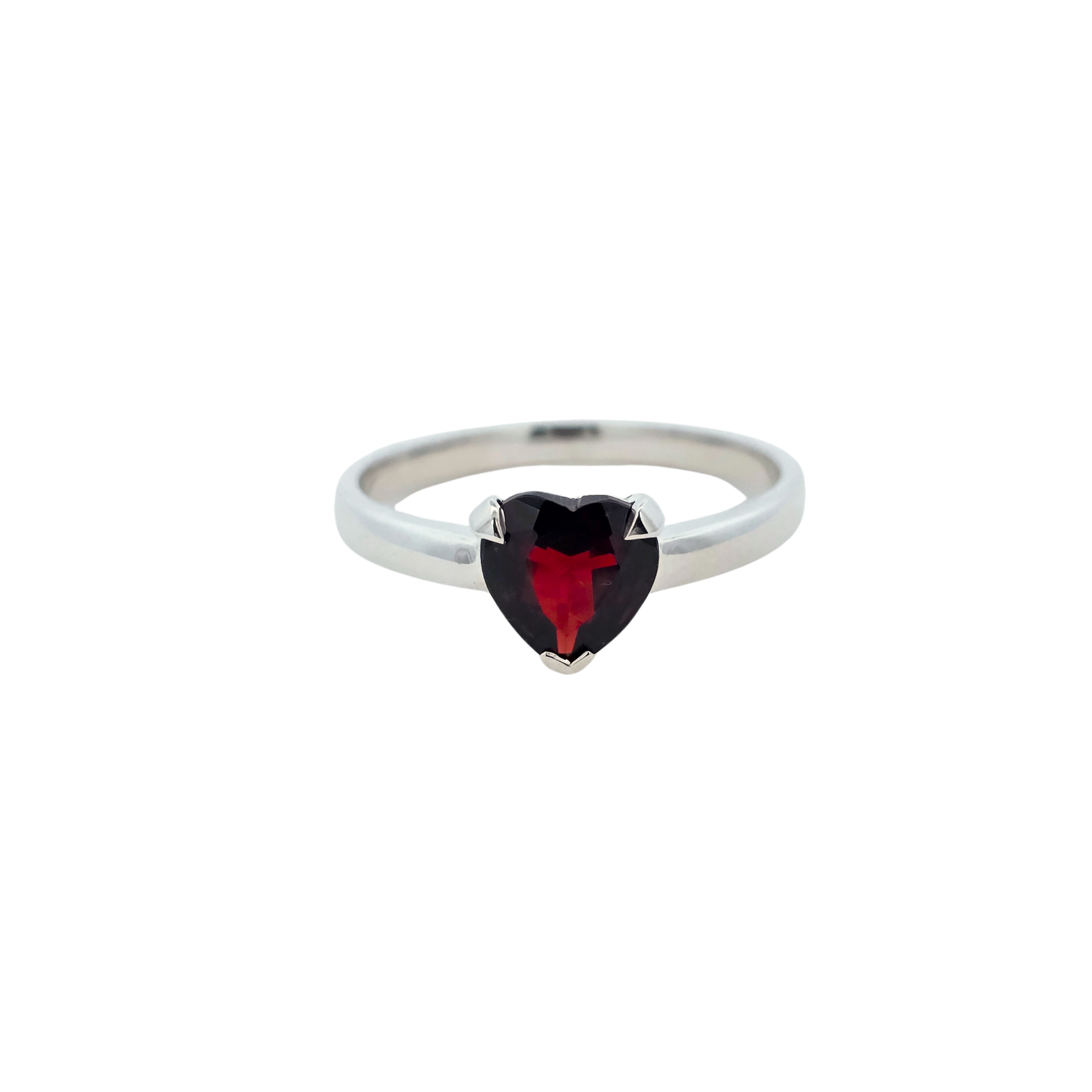 Sterling Silver 'Corazon' Garnet Heart Ring