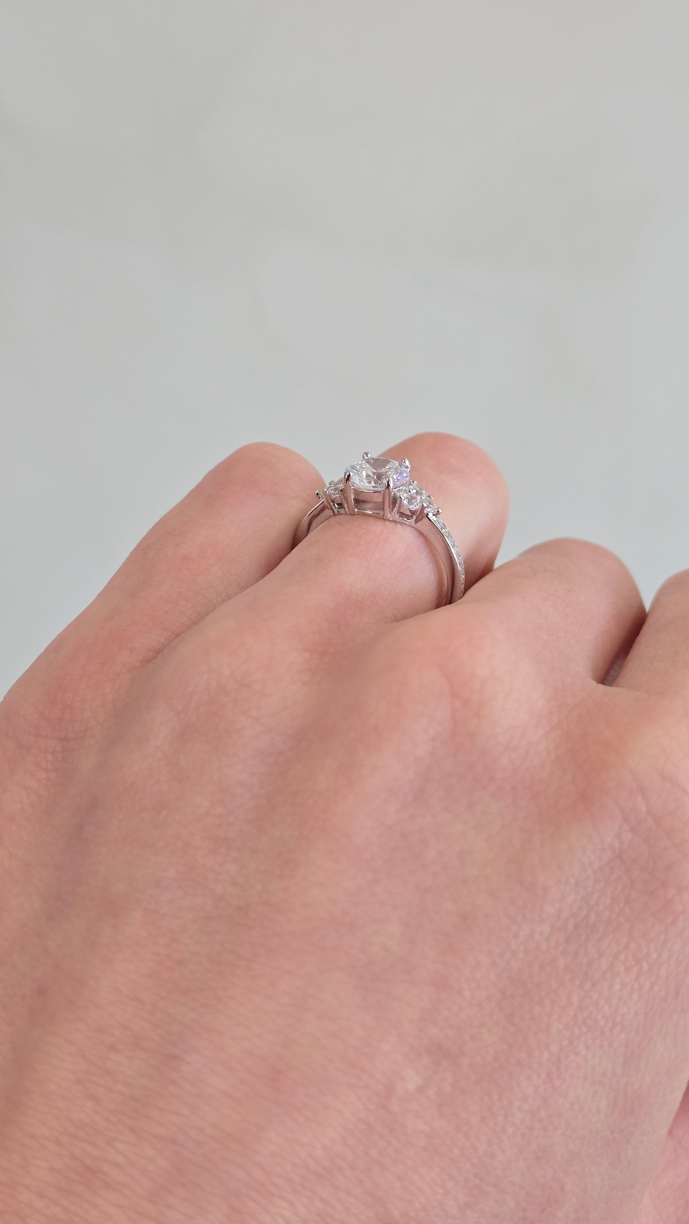 Sterling Silver 'Harmony' CZ Proposal Ring