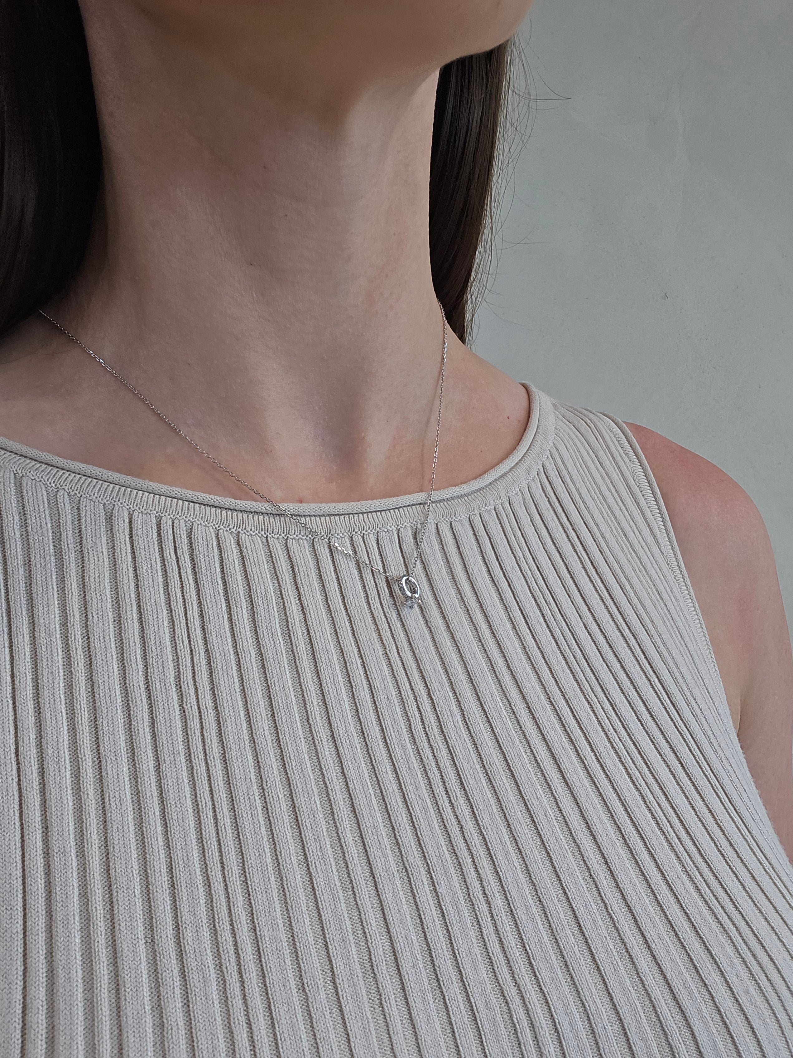 Sterling Silver Tiny Ring 'Promise' CZ Proposal Necklace