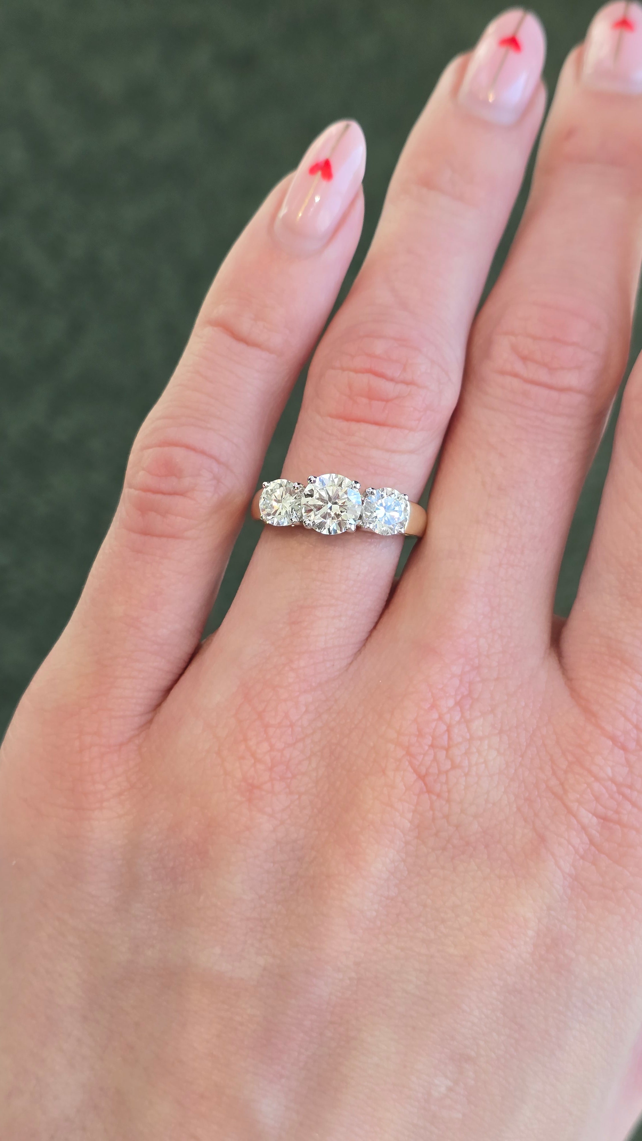 14k Yellow Gold 'Florence' 2.00ct Lab Created Diamond Trilogy Ring