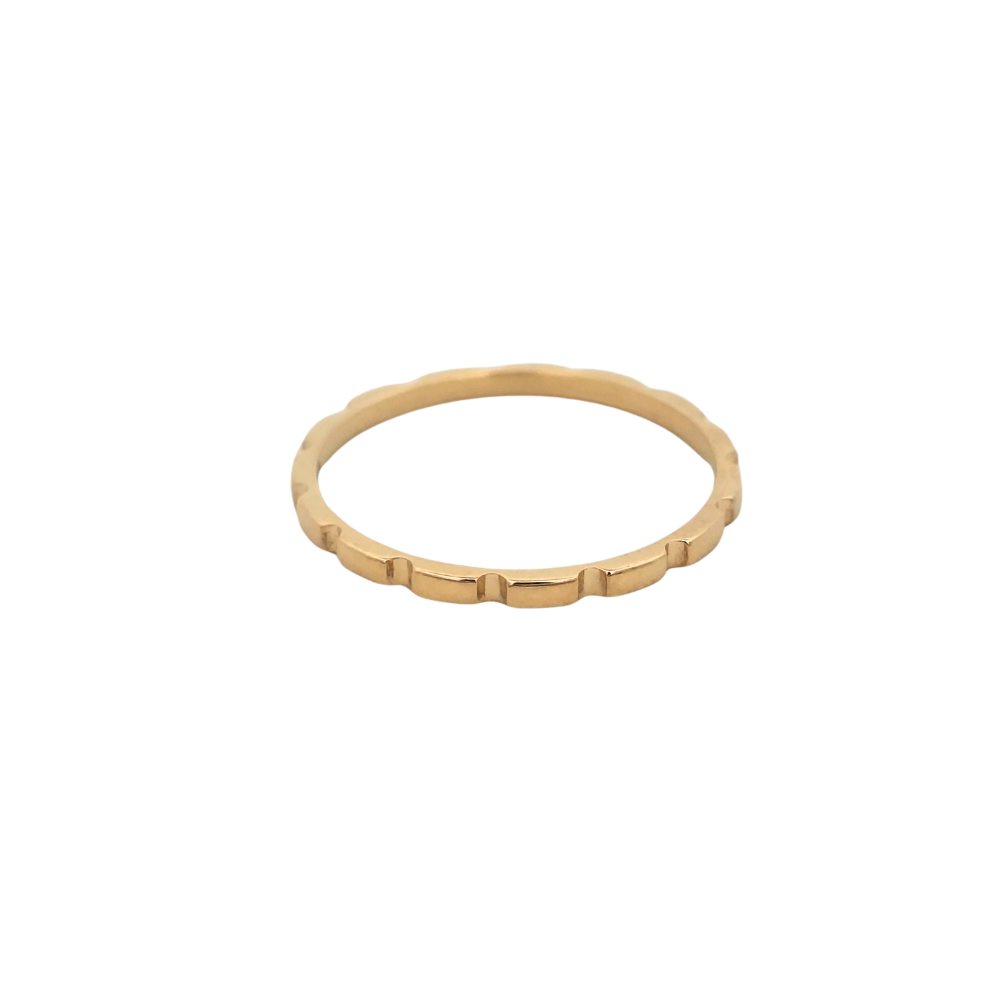 9k Yellow Gold Edge Stacker Band