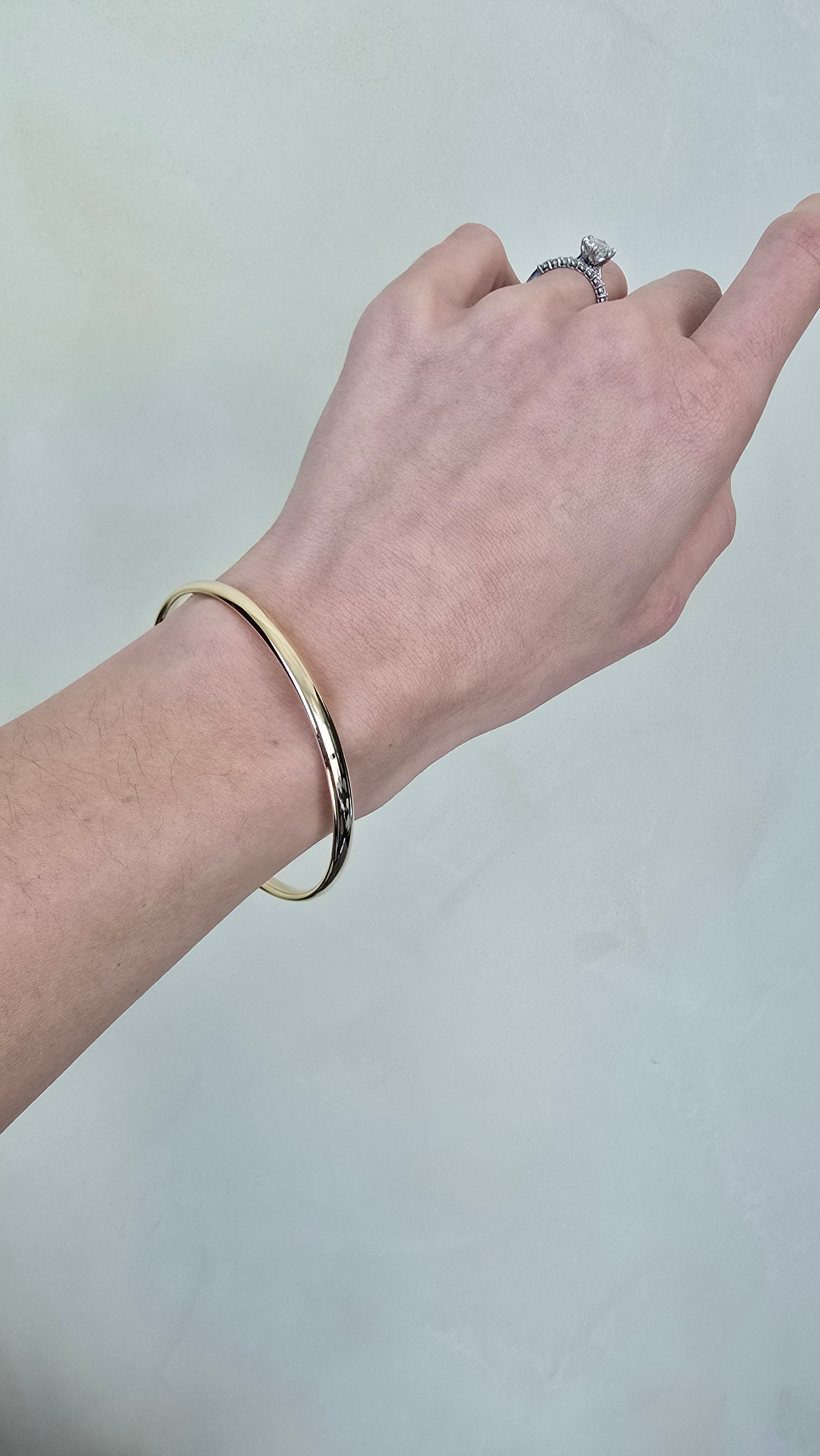 9k Yellow Gold Silver Filled Half Round 4.5mm Bangle