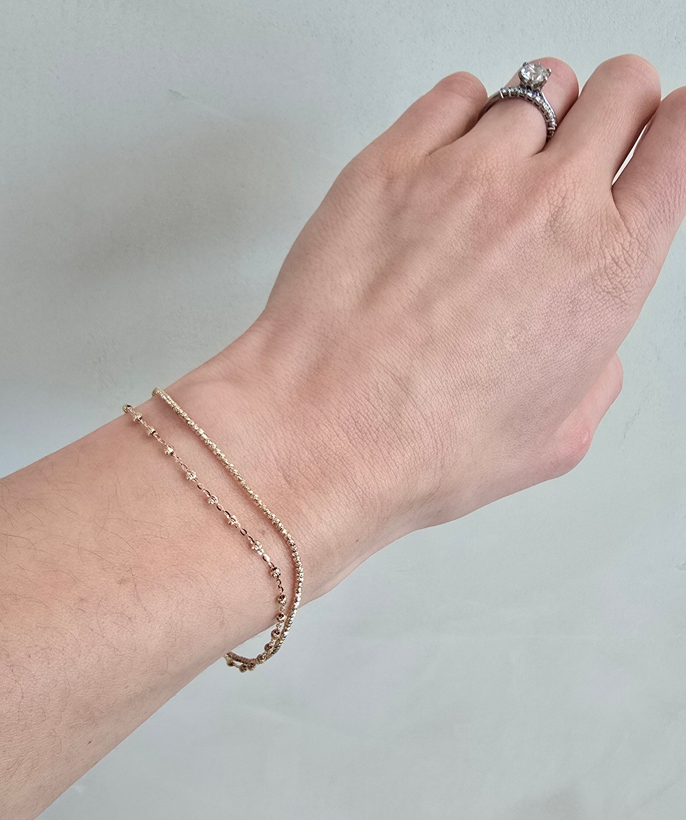 9k Yellow Gold Faceted Bead Bracelet