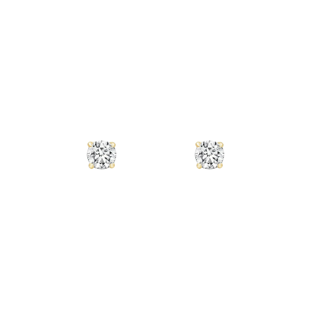 9k Yellow Gold Lab Created Diamond Stud Earrings TDW 0.25ct