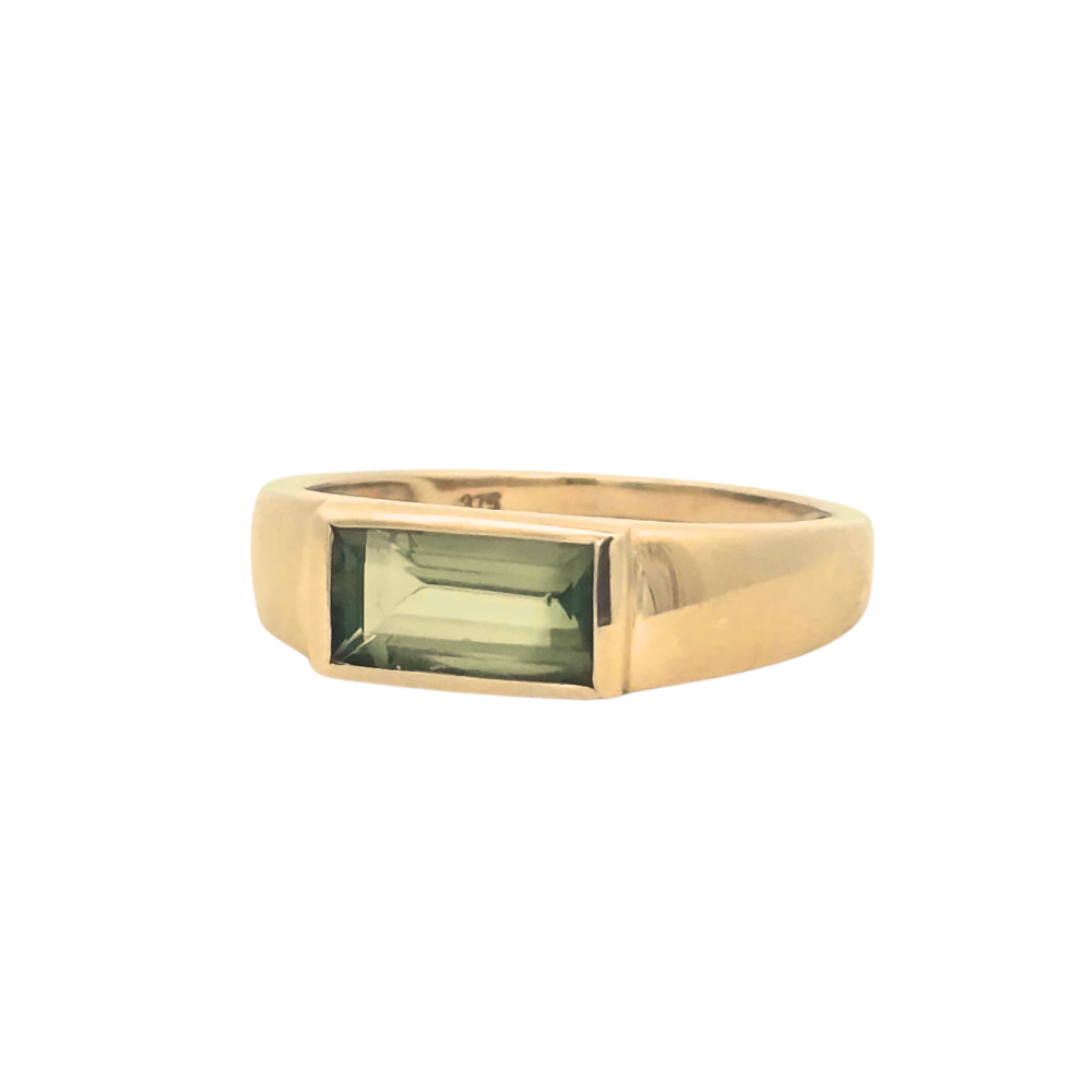 9k Yellow Gold 'Virelle' Green Tourmaline Ring