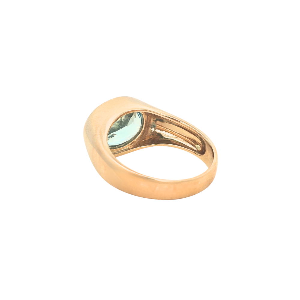 9k Yellow Gold 'Mira' Aquamarine Bezel Set Ring