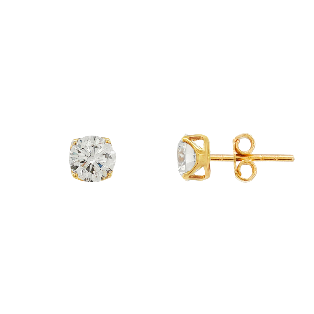 9k Yellow Lab Created Diamond Stud Earrings 2.12ct EF-VS
