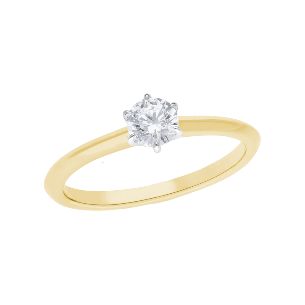 9k Bi-tone 0.50ct Lab Diamond Solitaire Ring