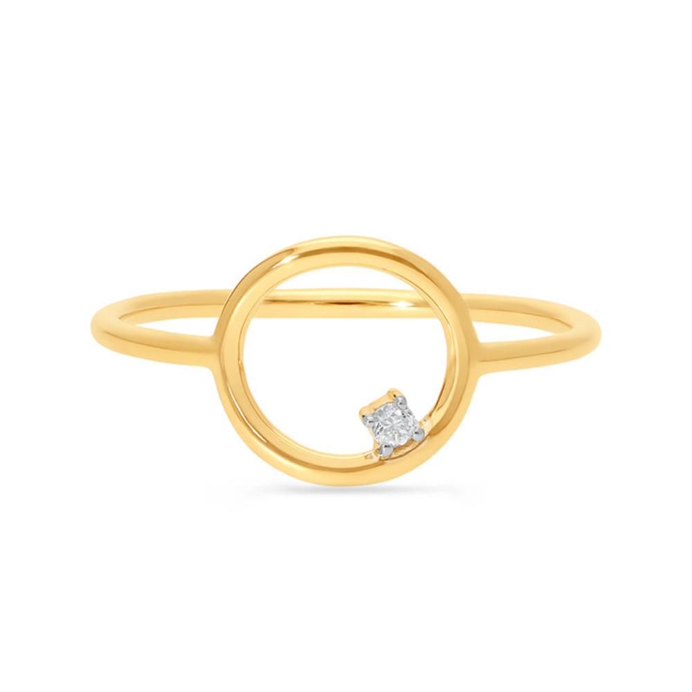 9k Yellow Gold Circle Diamond Ring