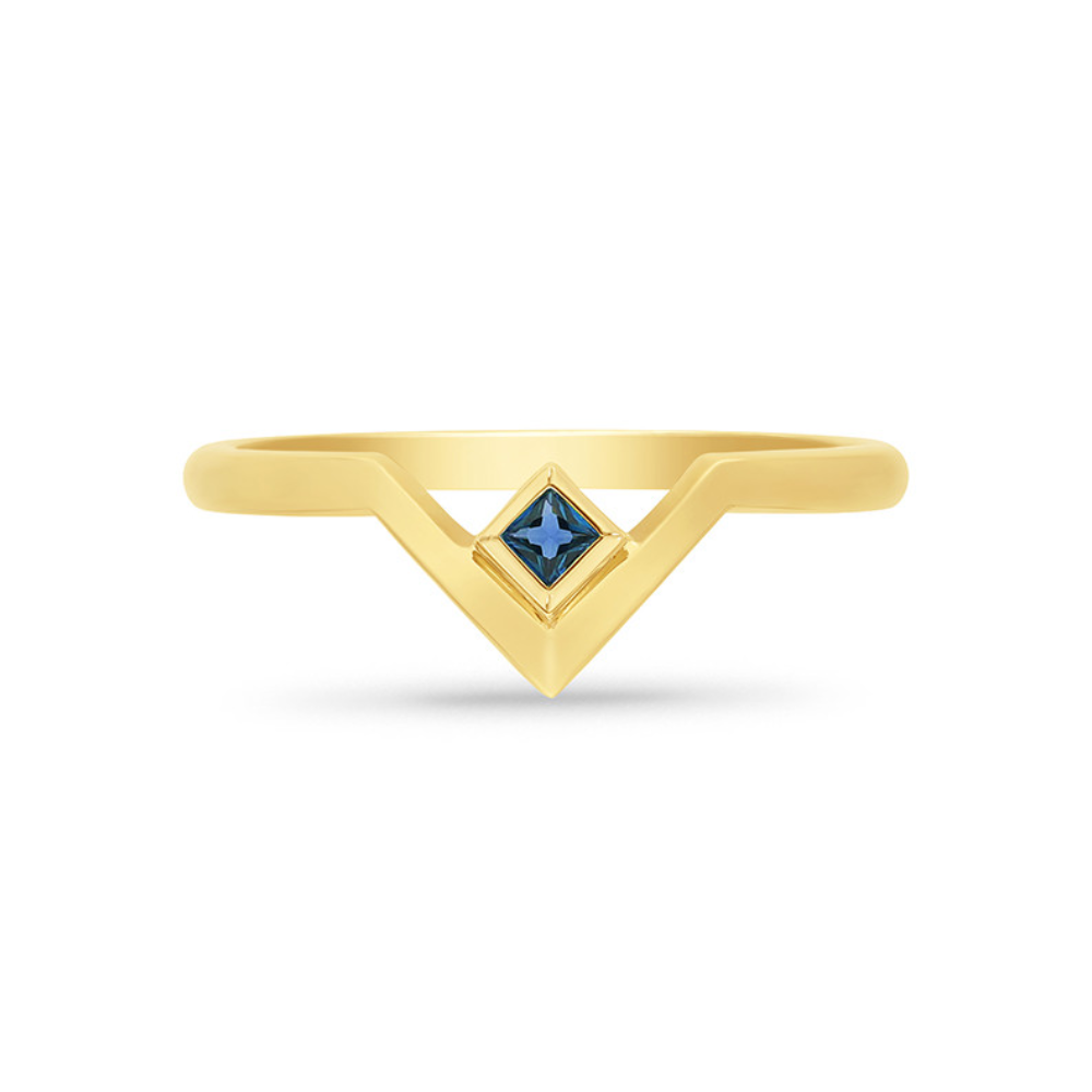 9k Yellow Gold Sapphire Stacker Ring