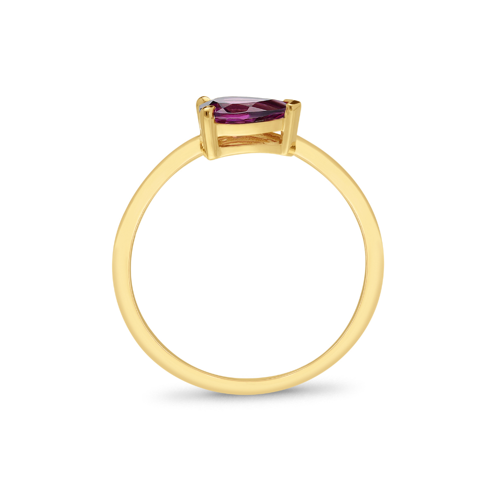 9k Yellow Gold Pear Rhodolite Garnet Ring