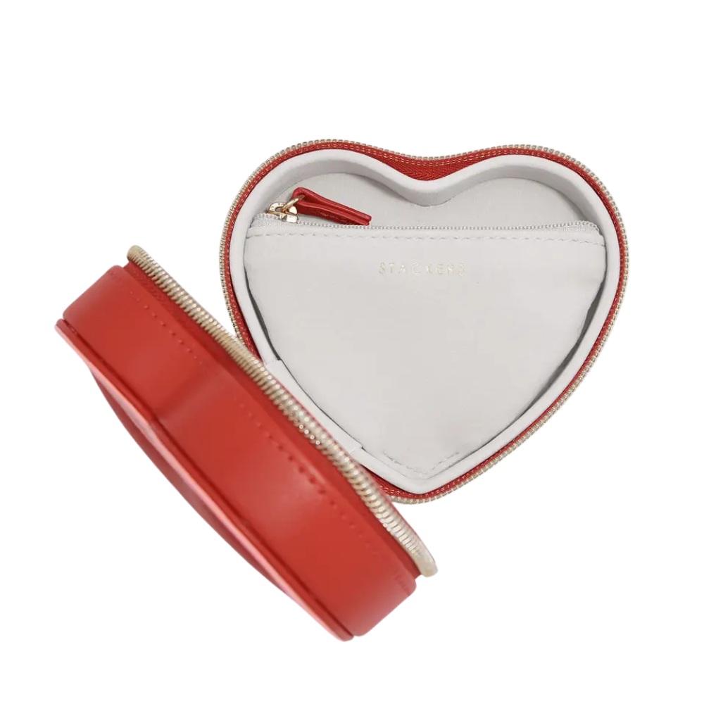 Stackers Red Heart Travel Jewellery Box