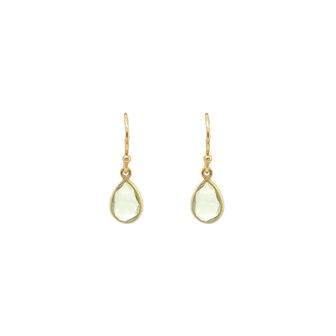 Gold Plated 'Europa' Prasiolite Earrings