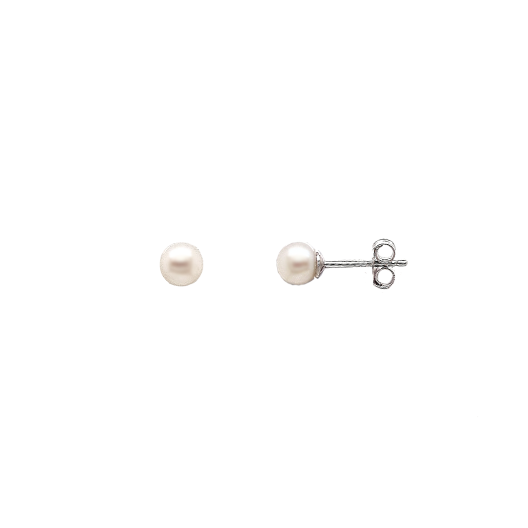 Sterling Silver 'Luna' 8mm Pearl Stud Earrings