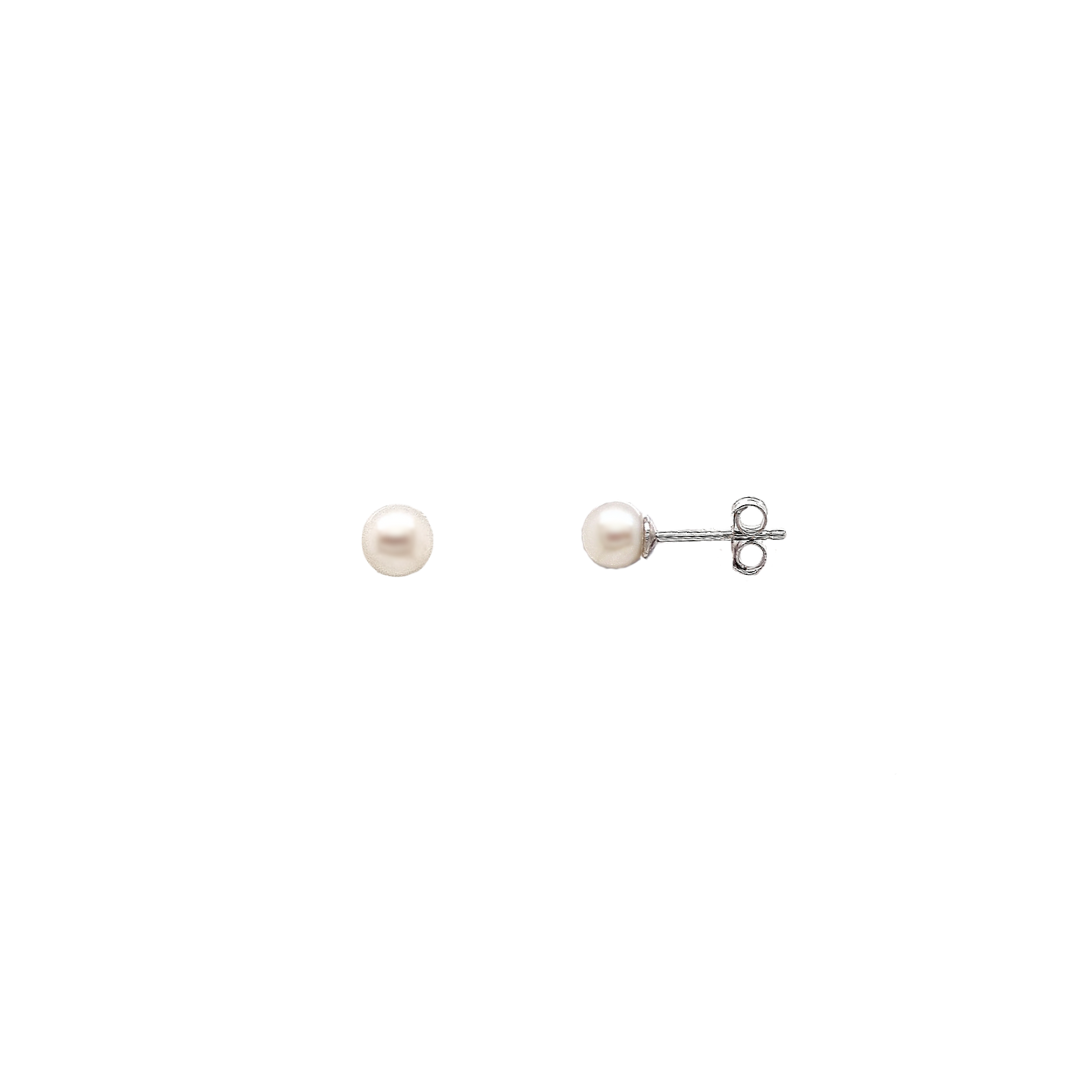 Sterling Silver 'Luna' 5mm Pearl Stud Earrings