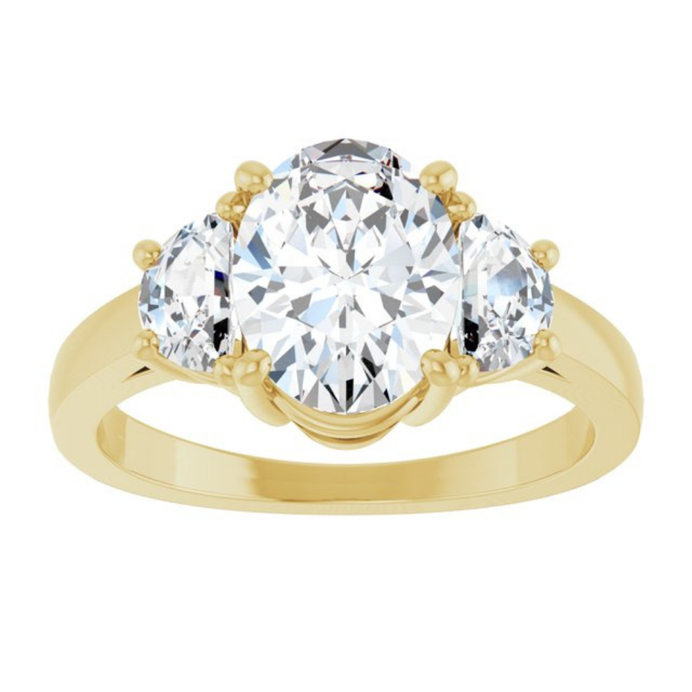 'Luna' Oval & Half Moon Ring