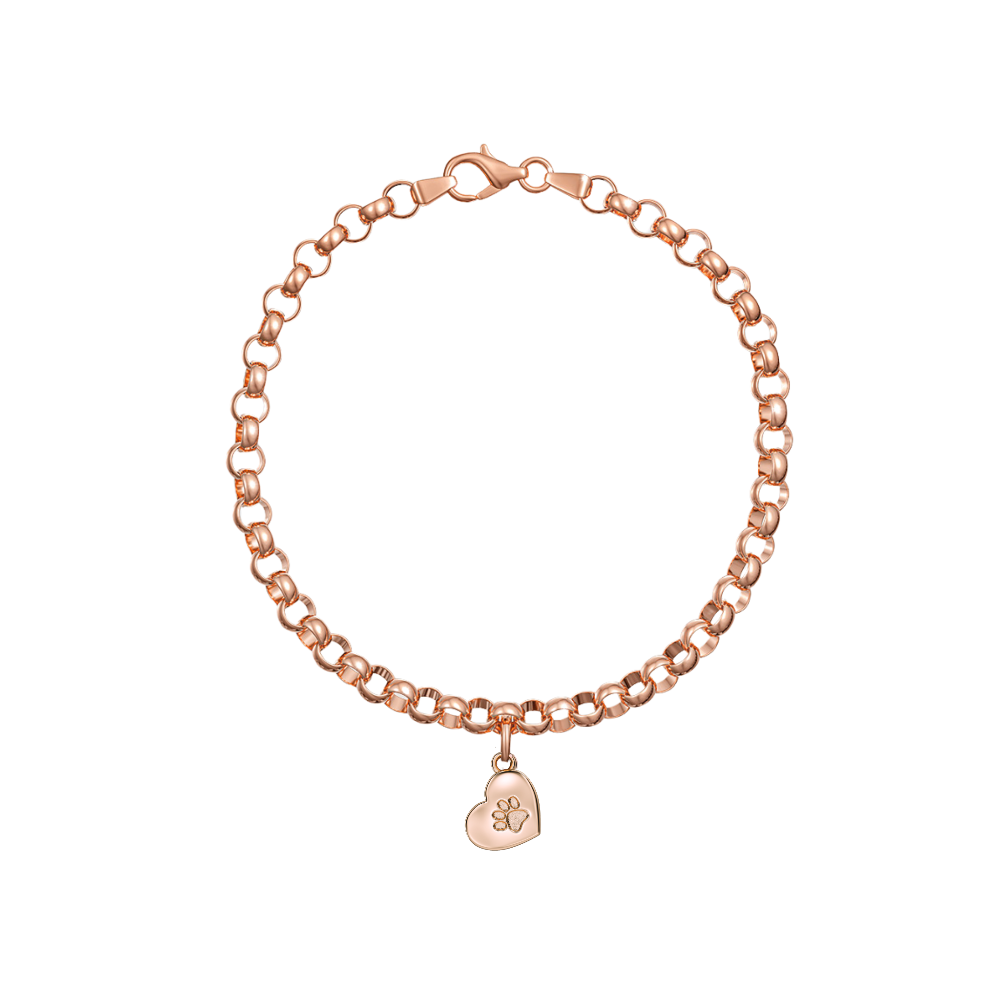 Love in a Jewel Paw Print Heart Charm