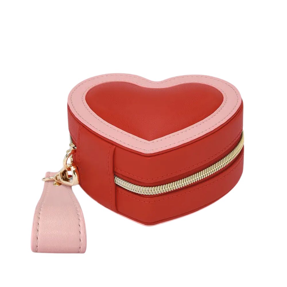 Stackers Red Heart Travel Jewellery Box