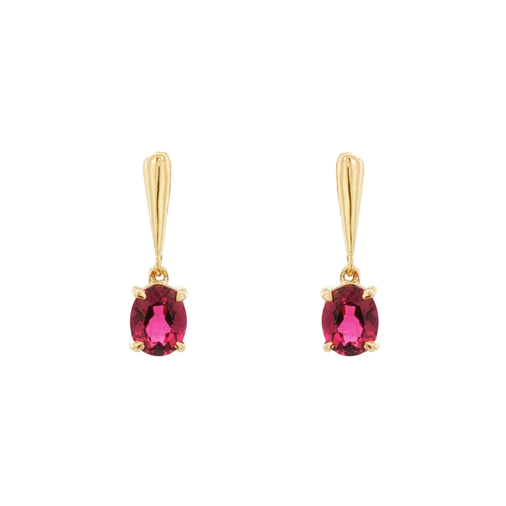 9k Yellow Gold Rhodalite Garnet Earrings