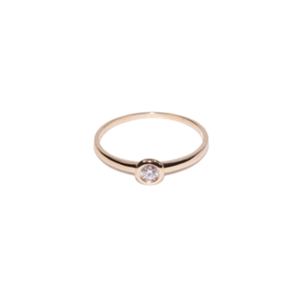 Yellow Gold Bezel Set Diamond Ring