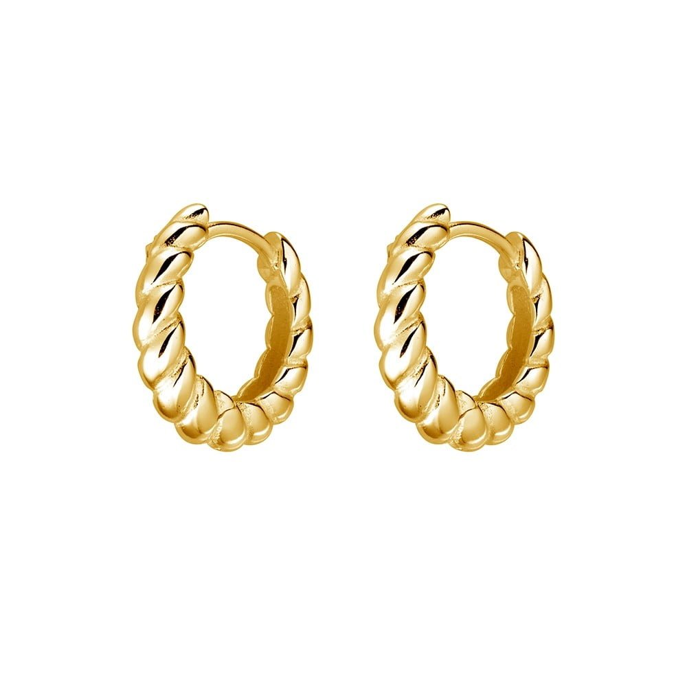 Gold Plated Twisted Hoop Earring